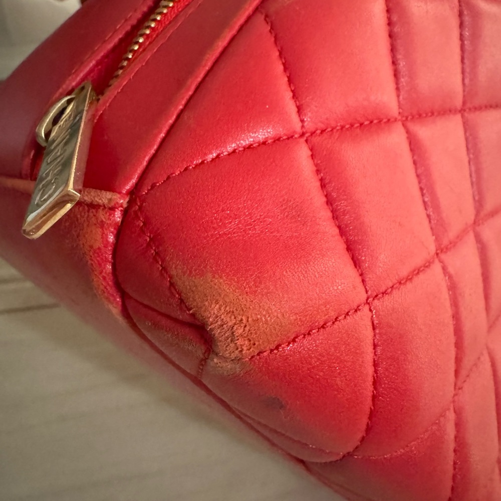 Chanel Red Quilted Satchel - Picture 6 of 8